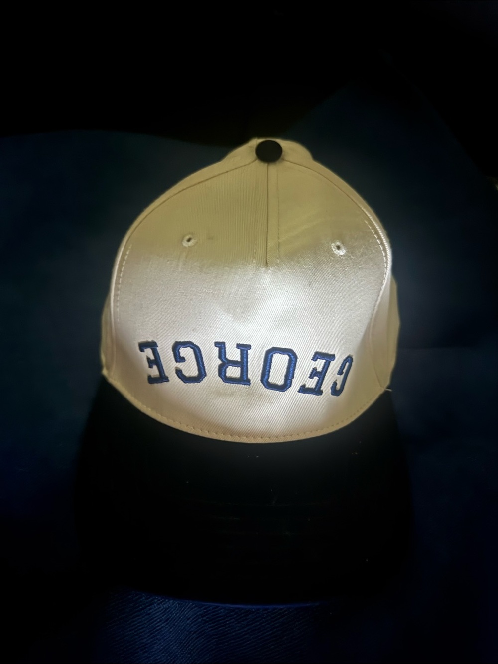 George Two-Tone Cream and Black Baseball Cap